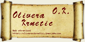 Olivera Krnetić vizit kartica
